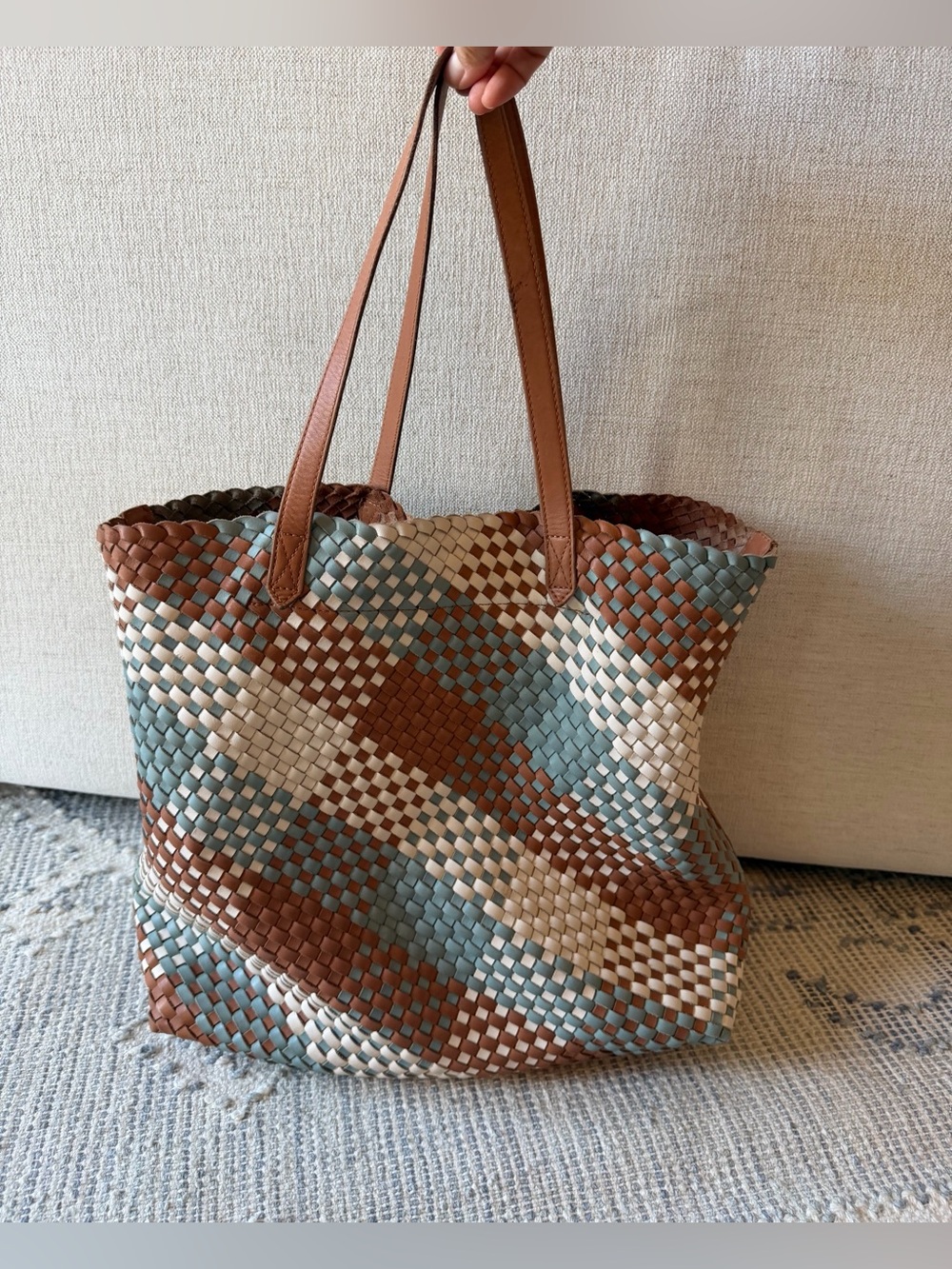 The Transport Tote: Multicolored Woven Leather Edition - Picture 3 of 11